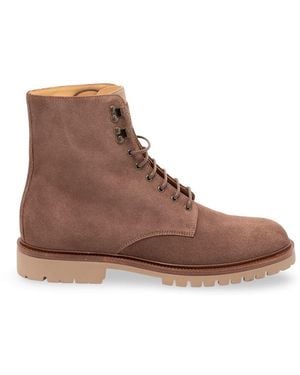 Brunello Cucinelli Lace-Up Suede Boots - Brown