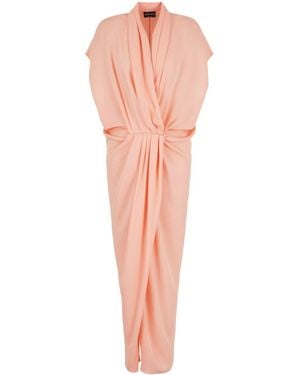Giorgio Armani Maxi Dress With Draped Front - Pink