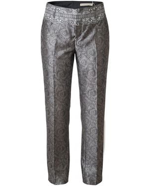 Balenciaga Spring 2006 Paisley Brocade Straight Trousers - Grey
