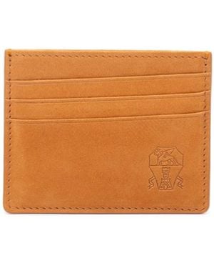 Brunello Cucinelli Nubuck Card Case - Orange