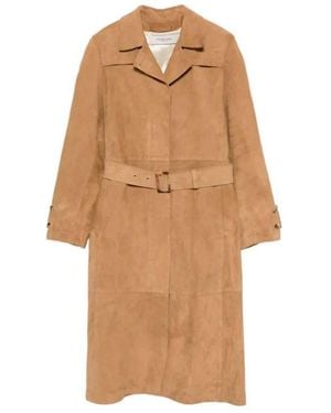 Golden Goose Suede Leather Trench Coat - Natural