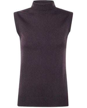 Sportmax Sleeveless Turtle-Neck Jumper - Purple