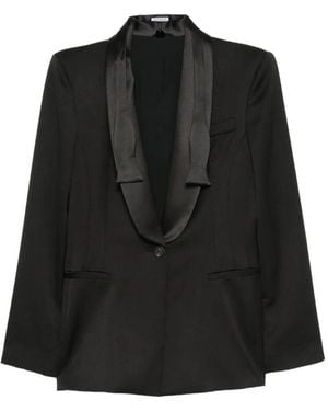 Brunello Cucinelli Satin-Trim Shawl-Lapel Jacket - Black