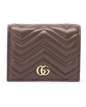 Gucci 'Gg Marmont' Cardcase - Brown