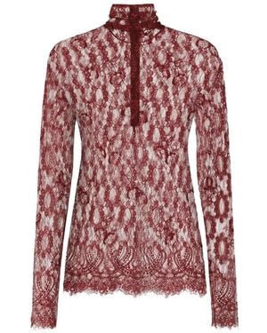 Dolce & Gabbana Dolce & Gabbana Chantilly Lace Top - Red
