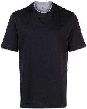 Brunello Cucinelli T-Shirt With Faux-Layering - Black