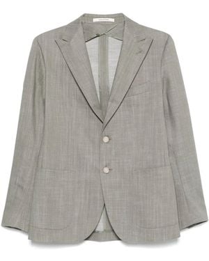 Tagliatore Tailored Cotton Jacket With Notch Lapels - Gray