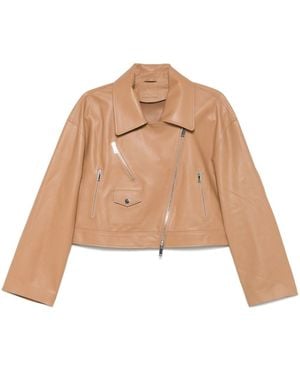 DESA NINETEENSEVENTYTWO Leather Biker Jacket - Natural