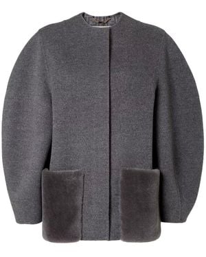 Fendi 'Ff' Double Wool Blouson - Gray