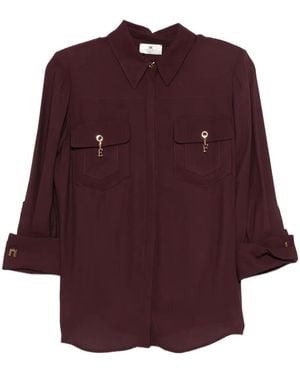 Elisabetta Franchi Charm-Detail Pocket Shirt - Purple