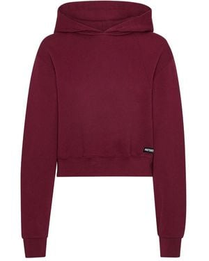ROTATE BIRGER CHRISTENSEN Bordeaux-Hued Cropped Sweatshirt With Minimal Design - Red