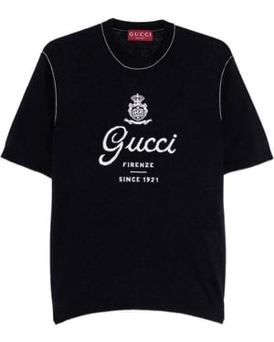 Gucci Short Sleeve Crew-Neck Jumper - Black