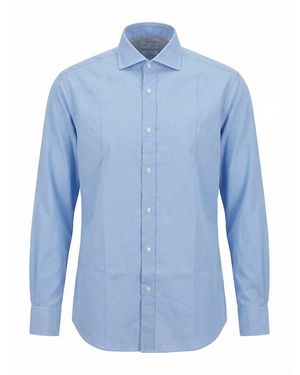 Brunello Cucinelli Spread-Collar Shirt - Blue