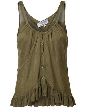 Saint Laurent Rive Gauche Knit Top - Green