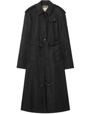 Burberry Long Nylon Hooded Car Coat - Black