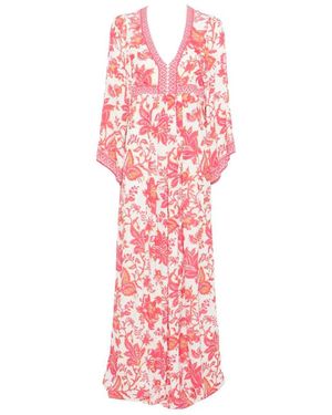 Etro Maxi 'Empire' Dress With Deep V-Neck - Pink