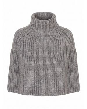 Sa Su Phi Superpiuma Cashmere Mini Cape - Grey
