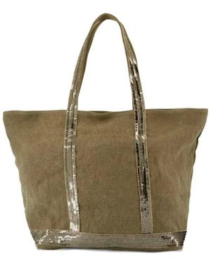 Vanessa Bruno Linen Medium Zipped Cabas Tote - Natural