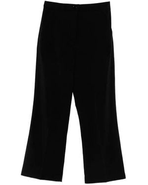 Patrizia Pepe Crepe Cropped Trousers - Black