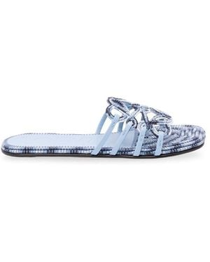 Loewe Paula's Ibiza 'Petal Anagram' Embroidery Slides - White