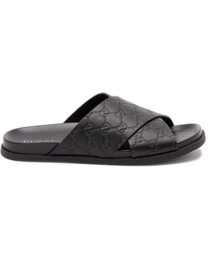 Gucci 'Gg' Criss-Cross Sandals - Black