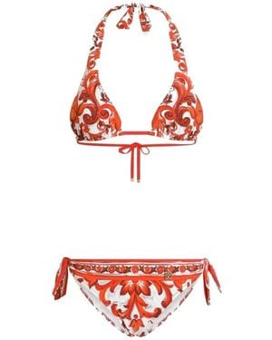 Dolce & Gabbana Maiolica-Print Bikini - Red