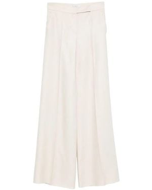 Max Mara "Badesse" Linen High Waisted Long Pants - White