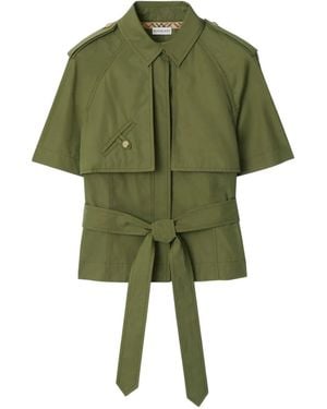 Burberry Cropped Trench Shirt - Green