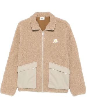 Autry Daisy-Embroidered Fleece Jacket - Natural