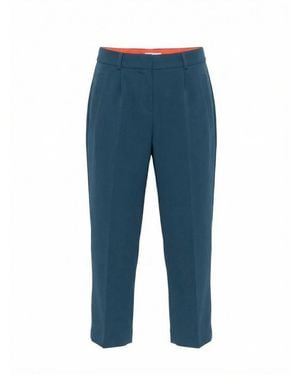 Patrizia Pepe Pleated Tailored Trousers - Blue