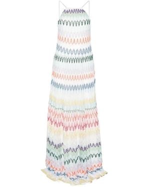 Missoni Maxi Striped Sleeveless Dress - White