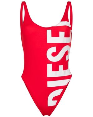 DIESEL Logo-Print Swimsuit - Red