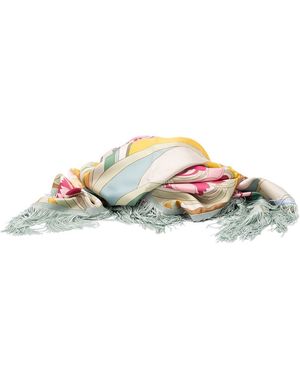 La DoubleJ Reversible Fringe Carré Scarf - Metallic