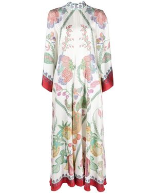 La DoubleJ Silk Magnifico Maxi Dress - White