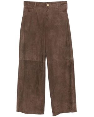 Max Mara "Smmfulmine" Suede Trousers - Brown