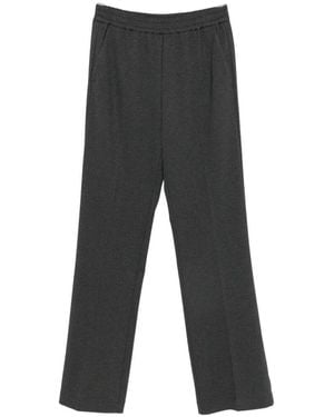 Pinko Elasticated-Waistband Straight-Leg Trousers - Grey