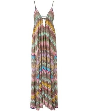 Missoni V-Neck Maxi Dress - White