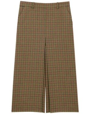 Saint Laurent Plaid Wool Skirtpants - Green