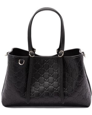 Gucci 'Gg Emblem Monogram' Handbag - Black