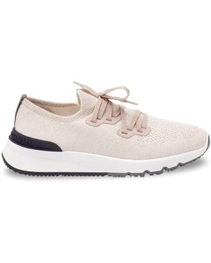 Brunello Cucinelli Knit Trainers - White