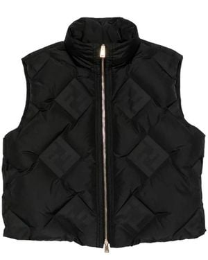 Fendi Quilted-Pattern Jacket - Black