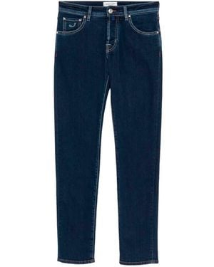 Jacob Cohen 'Nick Slim' Super Slim Fit 5-Pocket Trousers - Blue