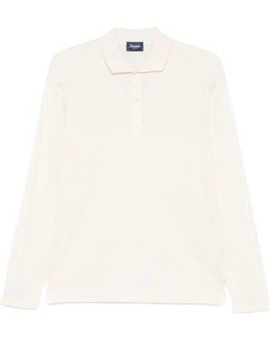 Drumohr Long Sleeve Polo - White