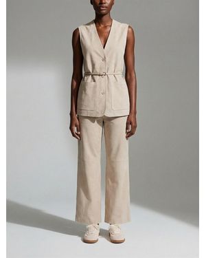 Manzoni 24 Suede Vest With Leather Belt - Natural