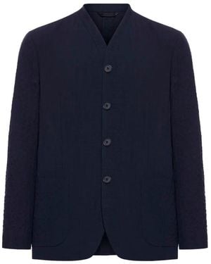 Giorgio Armani Mandarim-Collar Jacket - Blue