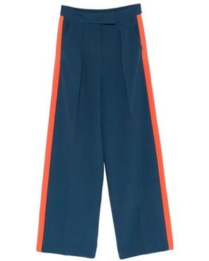 Patrizia Pepe Striped Fluid Trousers - Blue