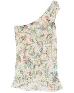 Etro One-Shoulder Top With Ruffles - White