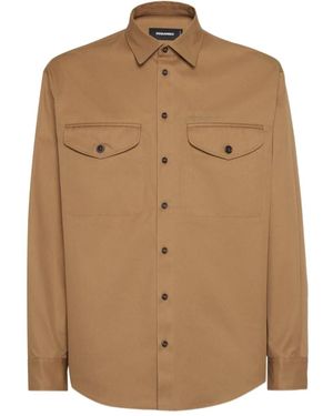 DSquared² Utility Cotton Shirt - Brown
