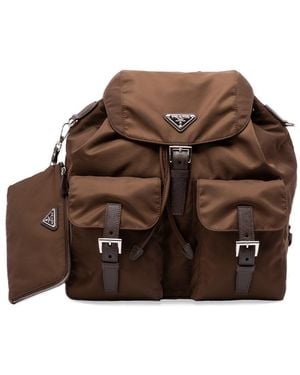 Prada Re-Nylon Backpack - Brown