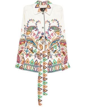 Etro Safari Jacket With Belt - White